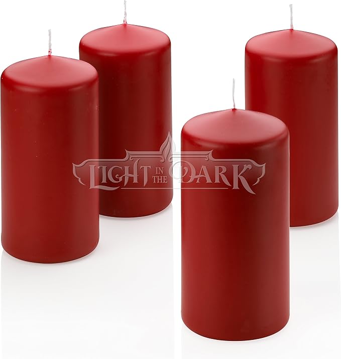 Light In The Dark 4 Red Apple Cinnamon Scented Pillar Candle 6 Inch Tall X 3 - Image 2