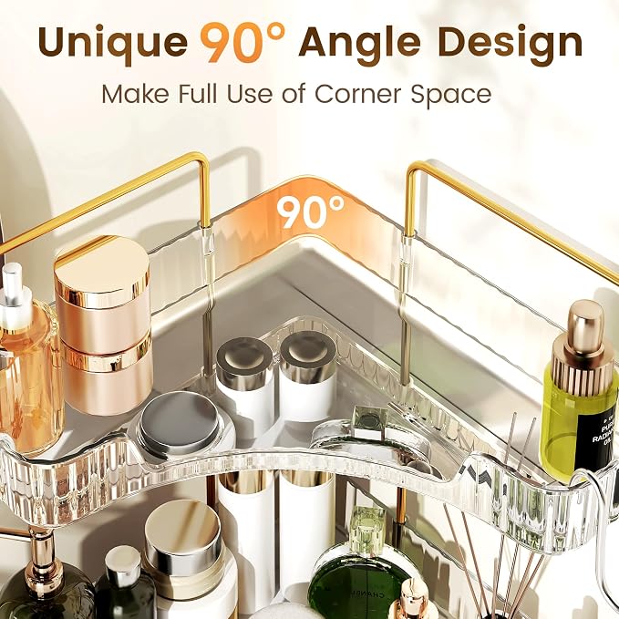 Corner Bathroom Counter Organizer 3-Tier Bathroom Organizer Countertop - Image 3