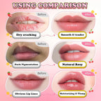 4PCS Lip Scrub and Mask Set, Cherry and Honey Pot Lip Balm, Strawberry and - Image 3