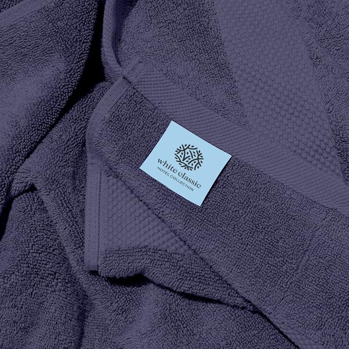 White Classic Luxury Soft Navy Bath Sheet Towels - Image 5