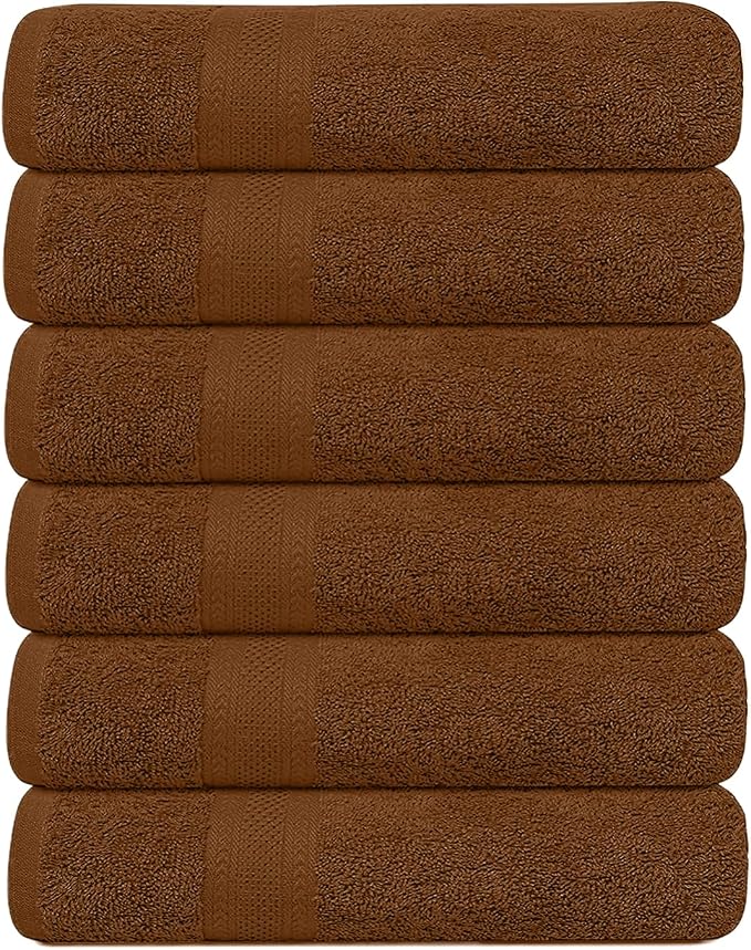 KAHAF COLLECTION 6 Pack Bath Towels Set 100% Ring Spun Cotton, Lightweight by KAHAF+COLLECTION