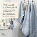 Springtree Home Luxury Bamboo Rayon Bath Towel Set of 4 | 35% Bamboo Rayon - Image 3