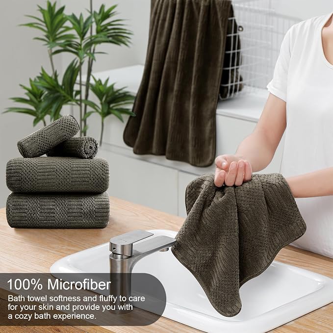 8 Piece Bath Towel Set-2 Oversized Bath Sheets, 2 Hand Towels, 4 - Image 3