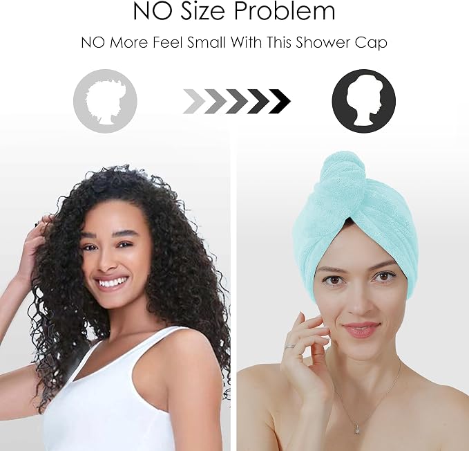 TENSTARS 5 Pack Thicken Microfiber Hair Towel Wrap - Image 3