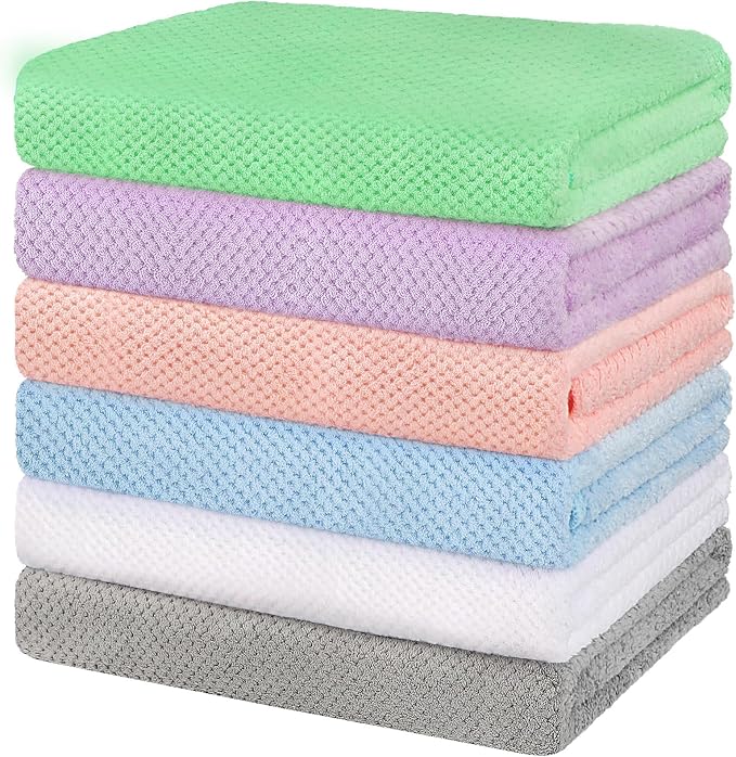 HOMEXCEL 6 Pack Bath Towel Set, Microfiber Ultra Soft Highly Absorbent Bath by HOMEXCEL