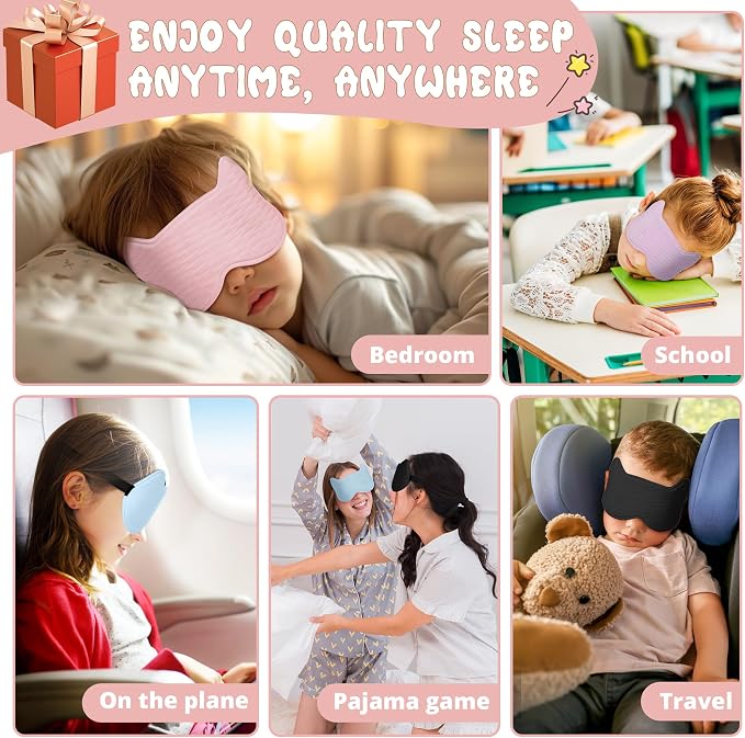 Kids Sleep Mask Eye Mask: 3D Contoured Cup Sleeping Masks, Blindfold - Image 7