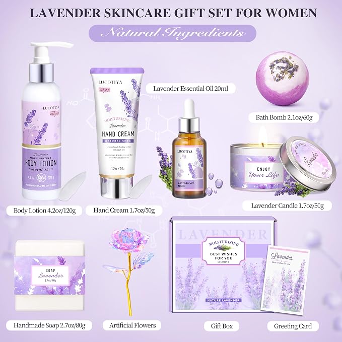Lavender Spa Bath and Body Gift Set - Image 2