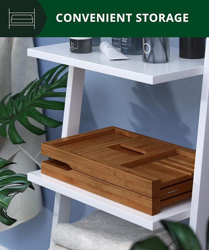 ROYAL CRAFT WOOD Premium Foldable Bathtub Tray Caddy - Image 2
