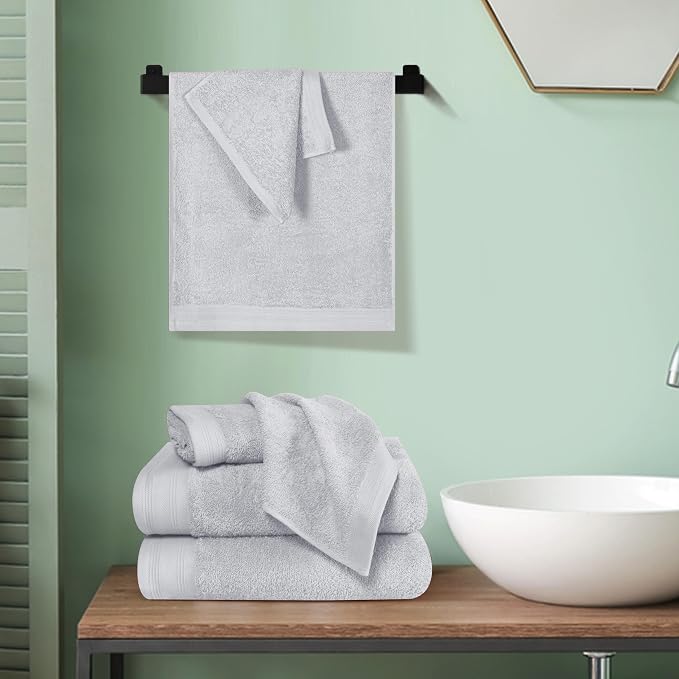 Ultra Soft 6 Pack Cotton Towel Set, Contains 2 Bath Towels 28x55 inch, 2 Hand - Image 4