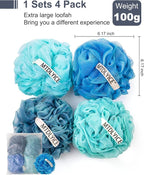 MTDLYICE Loofah Sponge, XXL Large Loofah 100g 4 Pack, Bath Sponge Soft Mesh - Image 3