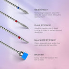 MelodySusie Nail Drill Bits Set, 3/32'' Professional Nail Bits - Image 5