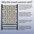 XBVV Black Towel Warmer Rack for Bathroom - Image 7