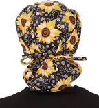 Sparkling EARTH Banded Bouffant Surgical Scrub Ponytail Working Caps and - Image 2