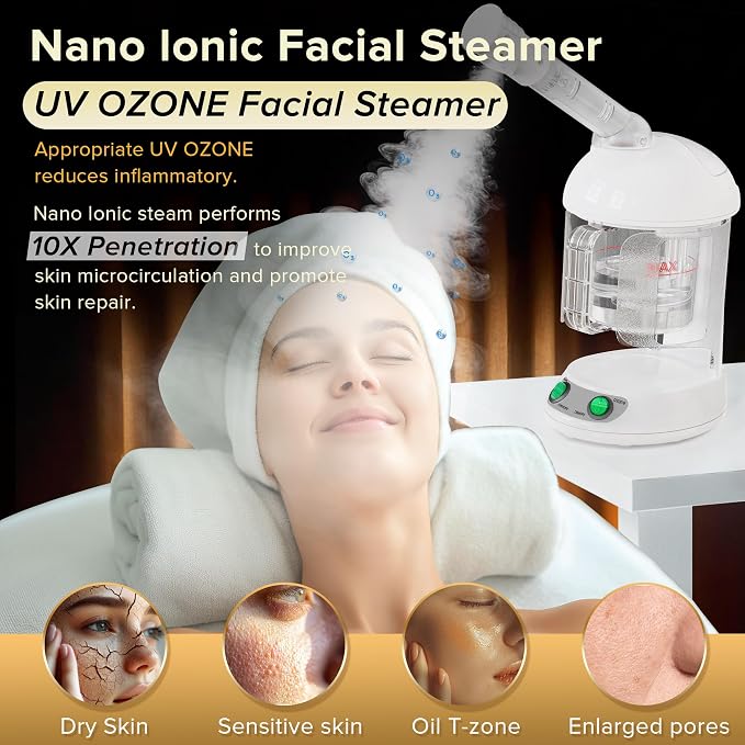 Easy to Clean Facial Steamer, Portable Nano Ionic Face Steamer - Image 5
