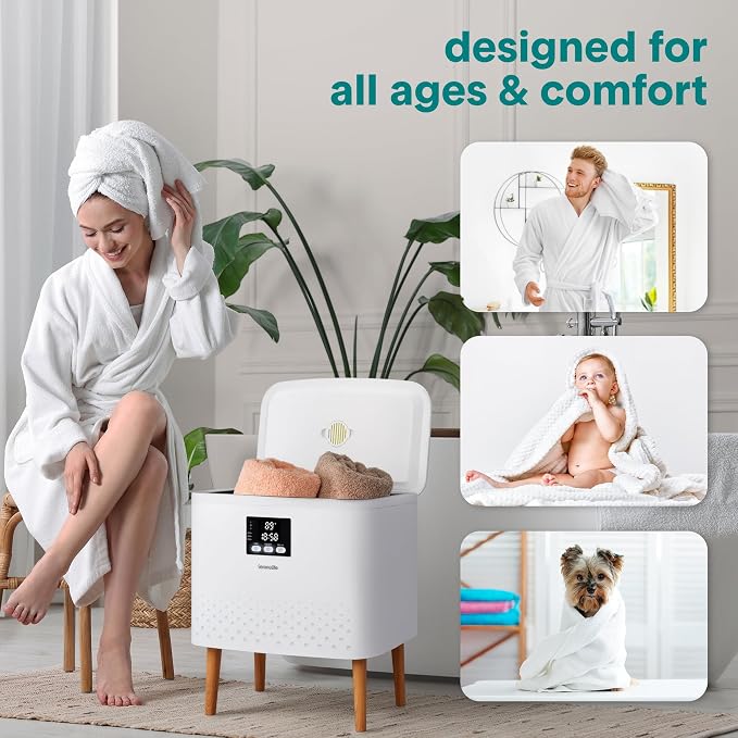 SereneLife Rectangular Towel Warmer Bucket, Large Capacity Blanket and Towel - Image 6