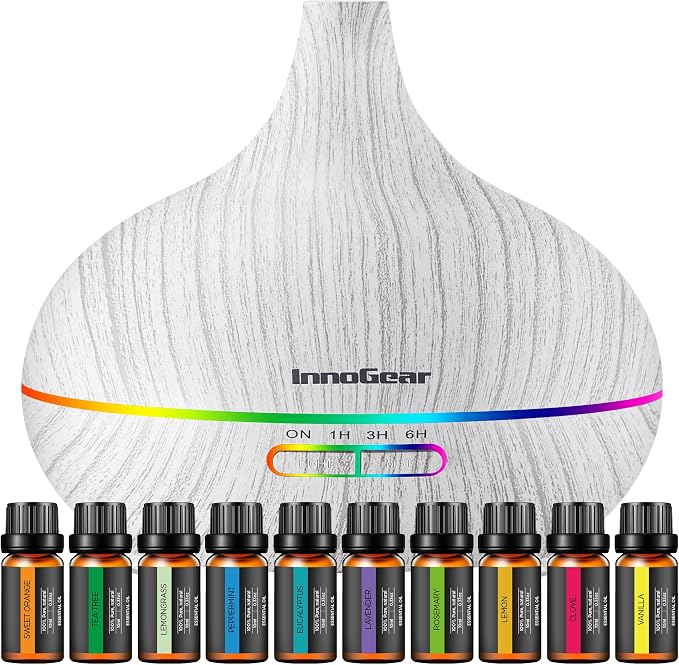 InnoGear Aromatherapy Diffuser & 10 Essential Oils Set, 400ml Diffuser by InnoGear