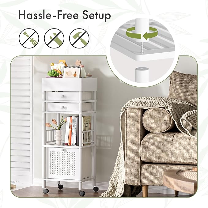 Amazer Bamboo Makeup Organizer Cart - Image 5