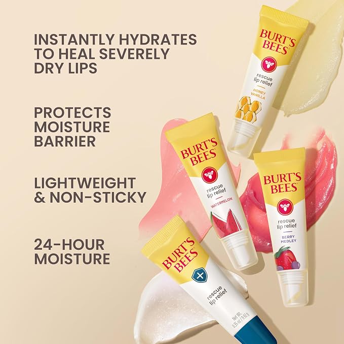 Burt's Bees Rescue Lip Relief, Honey Vanilla, Hydrating Lip Balm - Image 2