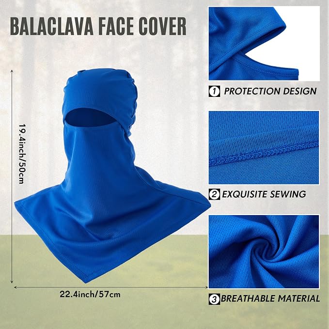 SATINIOR 3 Piece Balaclava Face Cover Sun Protection Neck Cover Summer - Image 2