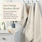 Springtree Home Luxury Viscose from Bamboo Bath Towel Set of 4 | 35% Viscose - Image 6