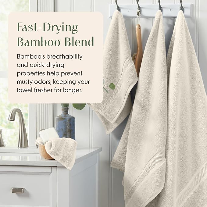 Springtree Home Luxury Viscose from Bamboo Bath Towel Set of 4 | 35% Viscose - Image 6