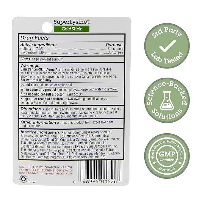 Quantum Health SuperLysine+ Coldstick Lip Sunscreen - Image 2