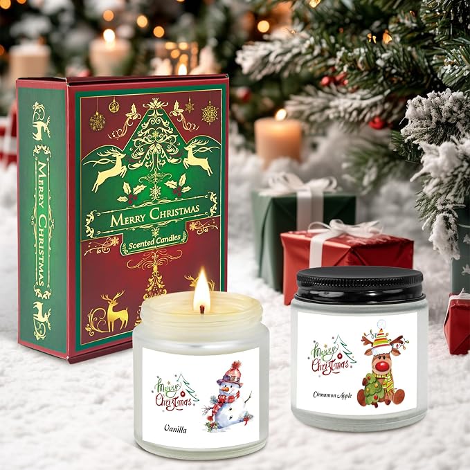 Christmas Scented Candles for Home, 6 Pack Soy Set, 21 oz Jar, Perfect Gifts - Image 9