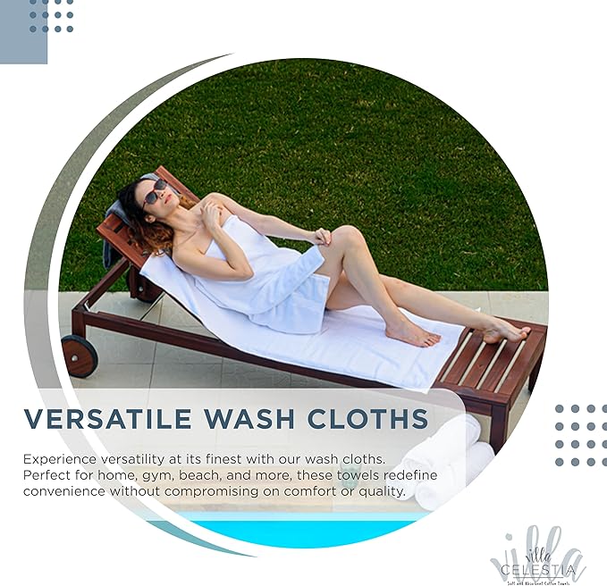 100% Cotton Wash Cloth for face & Body Set of 12, Sustainable, Highly Absorbent - Image 5