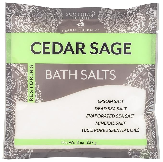 Soothing Touch Bath Salts Pouch, Cedar Sage, 8 Ounce by Soothing+Touch