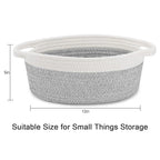 ABenkle Small Basket with Handles, Boho Decorative Rope Woven Dog Cat Toy - Image 2