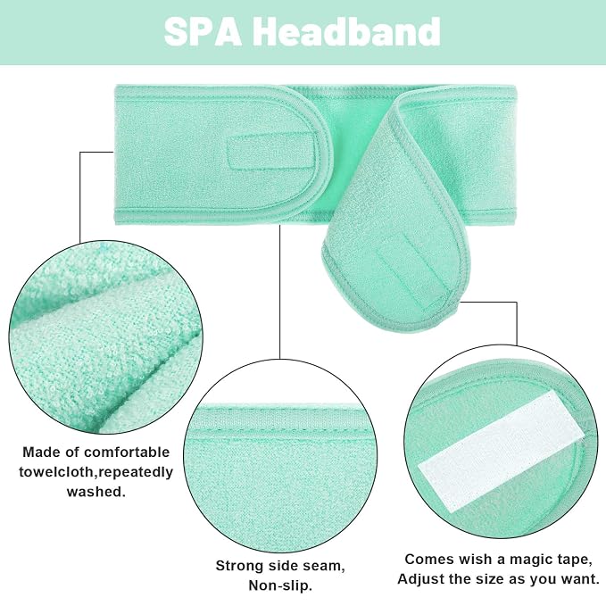 Whaline 4 PCS Spa Headband, Make up Hair Band, Stretch Terry Cloth Headband - Image 3