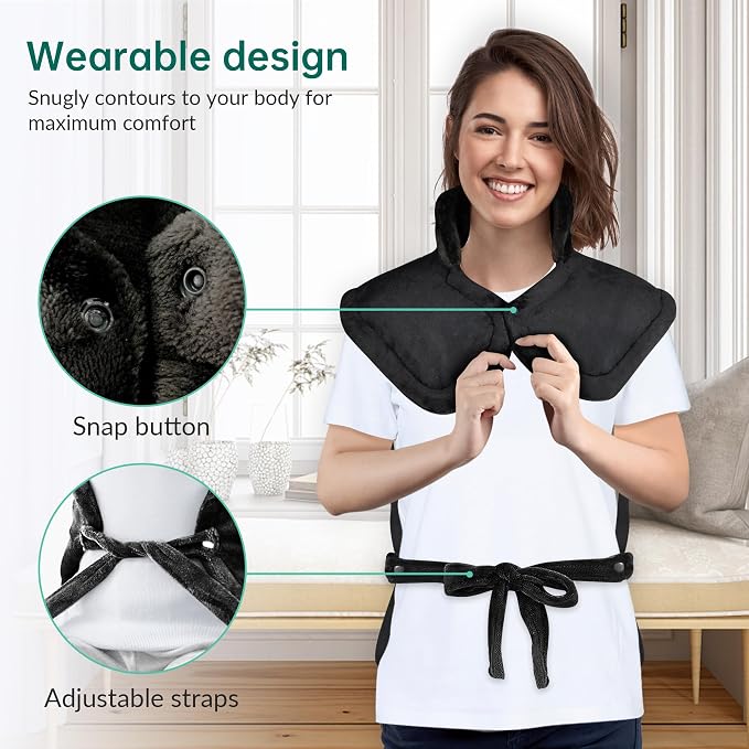 Heating Pad for Neck and Shoulders and Back, Heated Pad for Back Pain Relief - Image 4