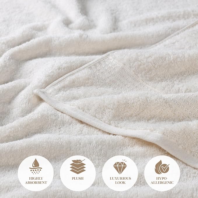 Superior Egyptian Cotton 8-Piece Towel Set, Guest Bath Decor Essentials - Image 8