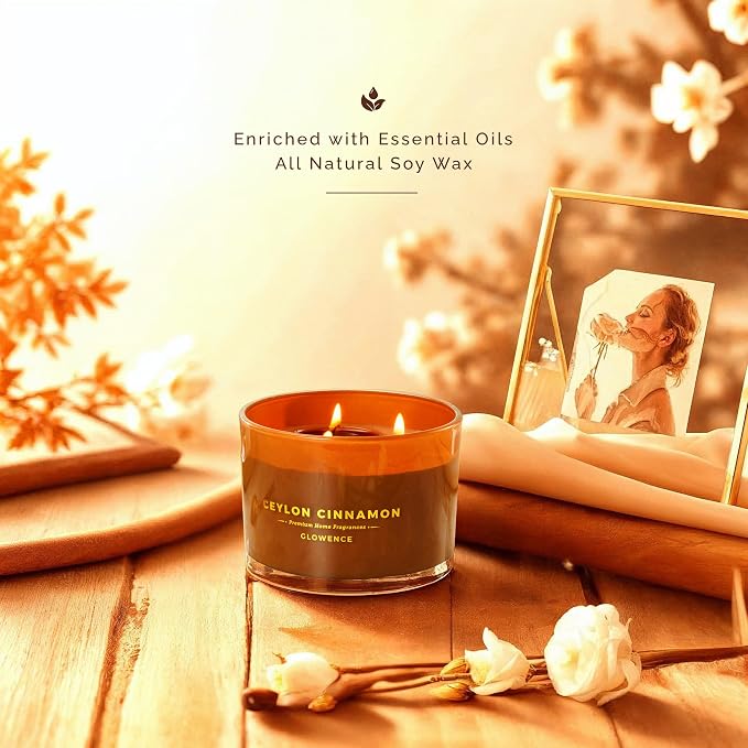 Luxury Cinnamon Scented Fall Candle - Image 2