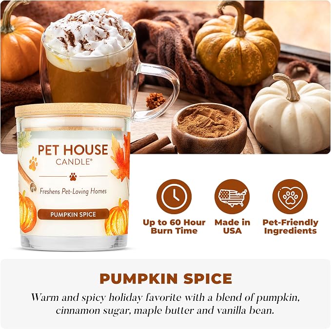 One Fur All Pet House Fall Candles, Long Lasting, Clean Burning, Soy Wax - Image 2