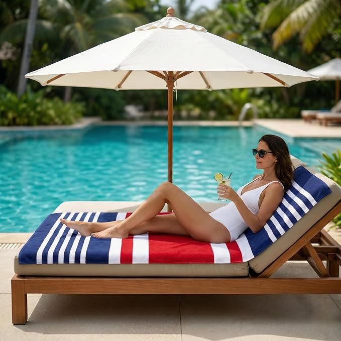 Premium Terry Cabana Beach Towel 2 Pack, 30” x 60” Soft Absorbent Cotton Pool - Image 4