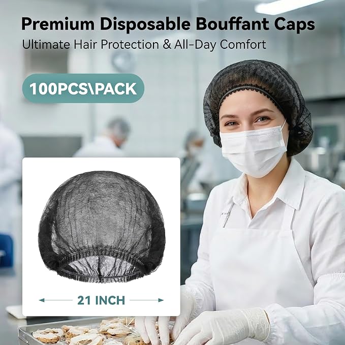 100Pcs Hair Nets for Women & Men -Hair Nets for Food Service Workers, - Image 2