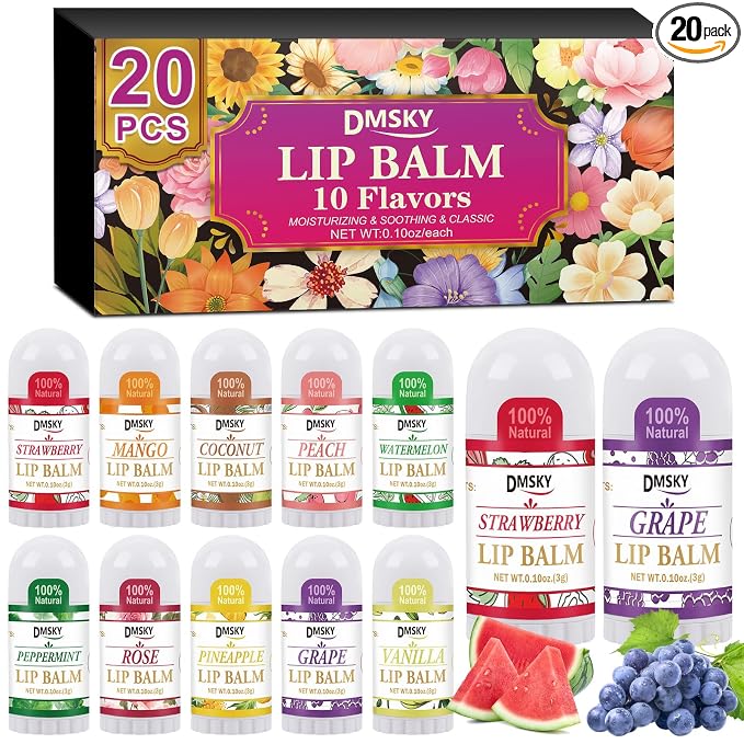 DMSKY Mini Lip Balm 20 Pack, Moisturizing by DMSKY
