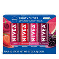 NIVEA Lip Care, Fruity Tinted Lip Balm Variety Pack, Strawberry, 3-in-1 Moisture by Nivea