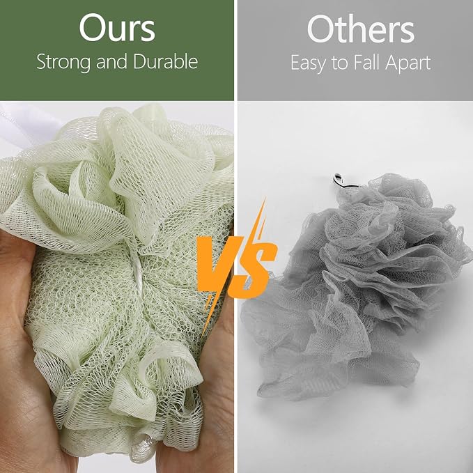 BTYMS 75g/Pc Large Loofah Bath Sponge, XL Exfoliating Puffs Shower Scrunchies - Image 5