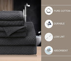 COTTON CRAFT Waffle 6 Piece Towel Set - Image 3