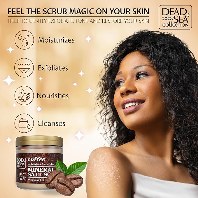 Dead Sea Collection Coffee Scented Salt Body Scrub - Image 3