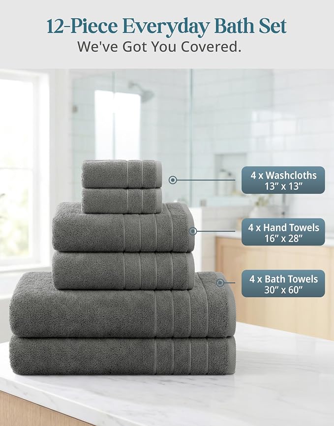 CASA PLATINO Premium Cotton Turkish Towel Set - Image 3
