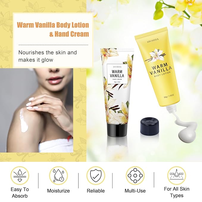 Gifts for Women, Bath and Body Gift 10 pcs Warm Vanilla Self Care Set for - Image 4