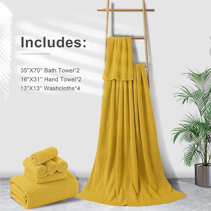 8-Piece Bath Towel Set, 2 Extra Large Bath Towel Sheets, 2 Hand Towels and 4 - Image 6
