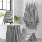 Hailea 18 Piece Family Bath Towel Set Include 6 Bath Towels, 6 Hand Towels and - Image 8