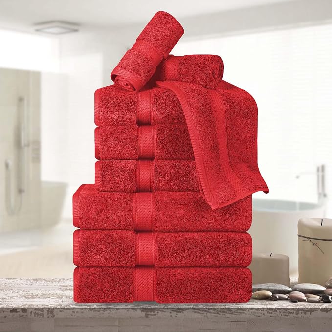Superior Egyptian Cotton Pile 9 Piece Towel Set, Includes 3 Bath, 3 Hand by SUPERIOR