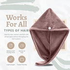 Microfiber Hair Towel Wrap, Hair Turban Towel Super Absorbent Twist Turban Dry - Image 3