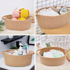 ABenkle Small Basket with Handles, Boho Decorative Rope Woven Dog Cat Toy - Image 5
