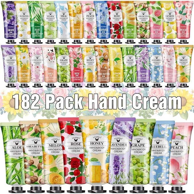182 Pack Hand Cream Set, Mothers Day Gifts, Hand Lotion by VESPRO